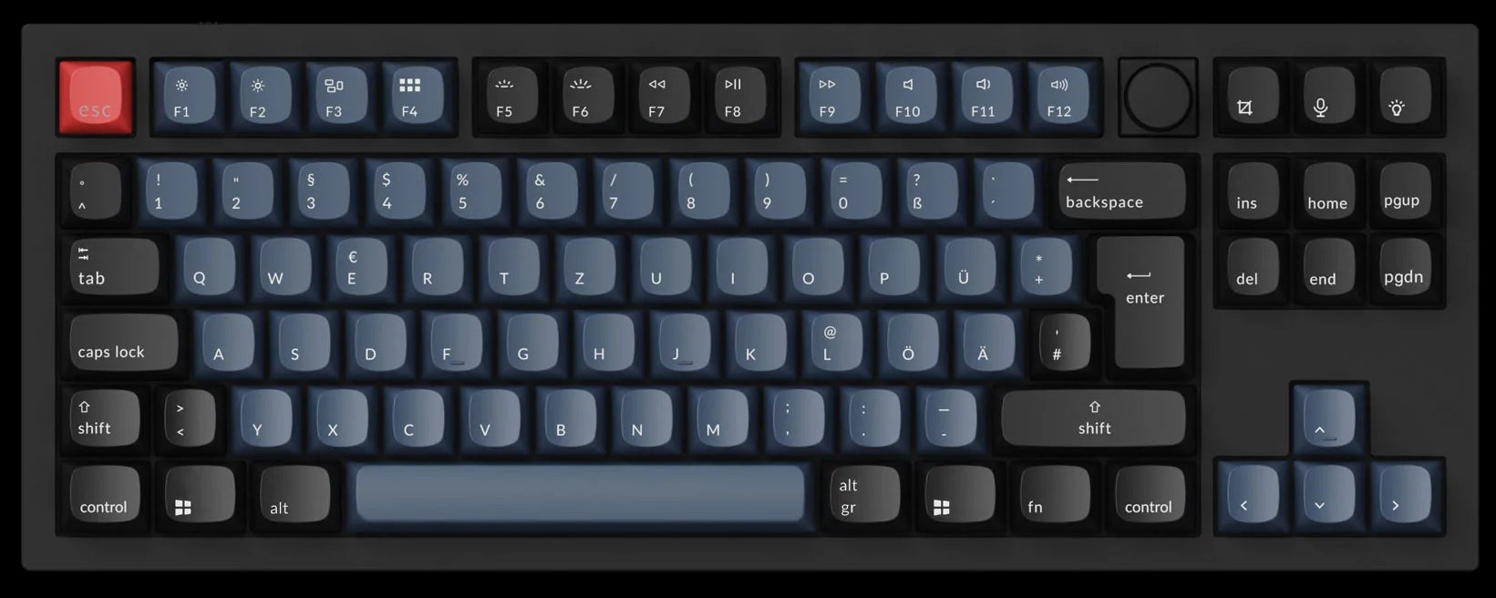 Keychron Q3 German ISO-DE 80% TKL Custom Mechanical Keyboard For Mac And Windows