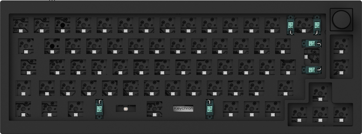 Barebone US layout of Keychron Q2 QMK VIA 65% layout custom mechanical keyboard with rotary encoder knob version