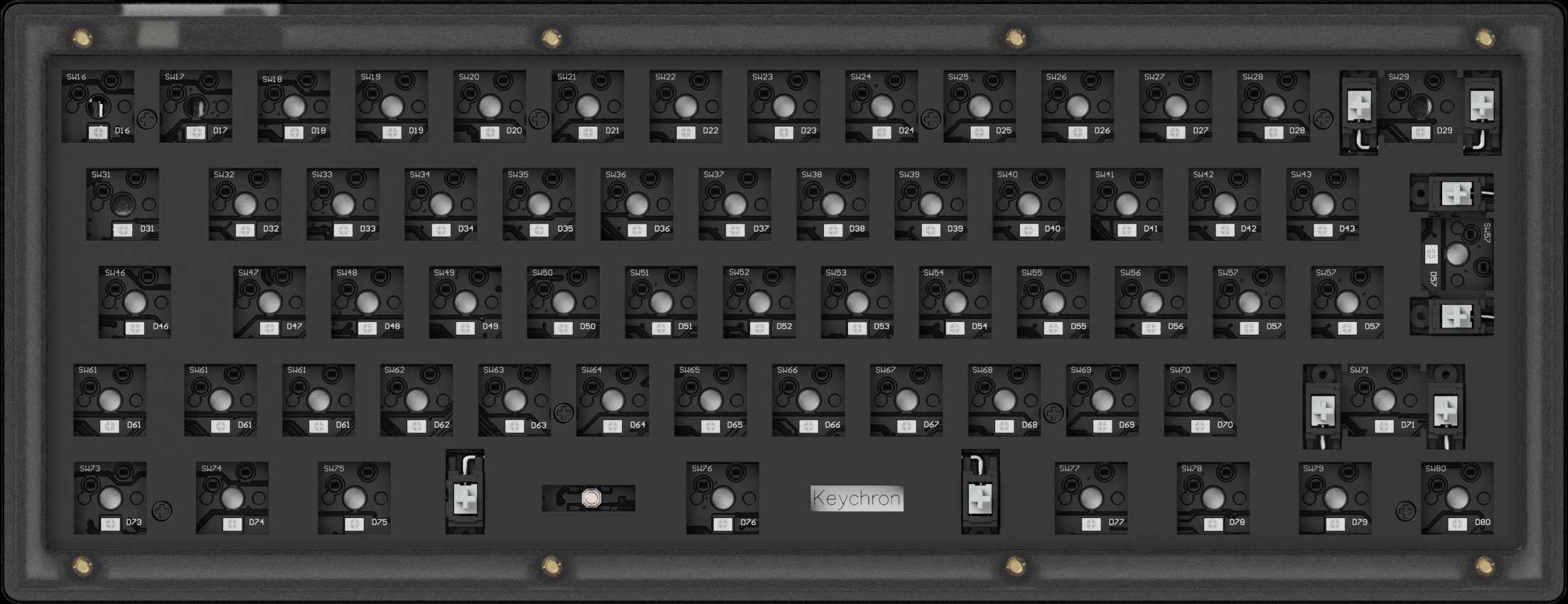 Barebone ISO layout of Keychron V4 Custom Mechanical Keyboard