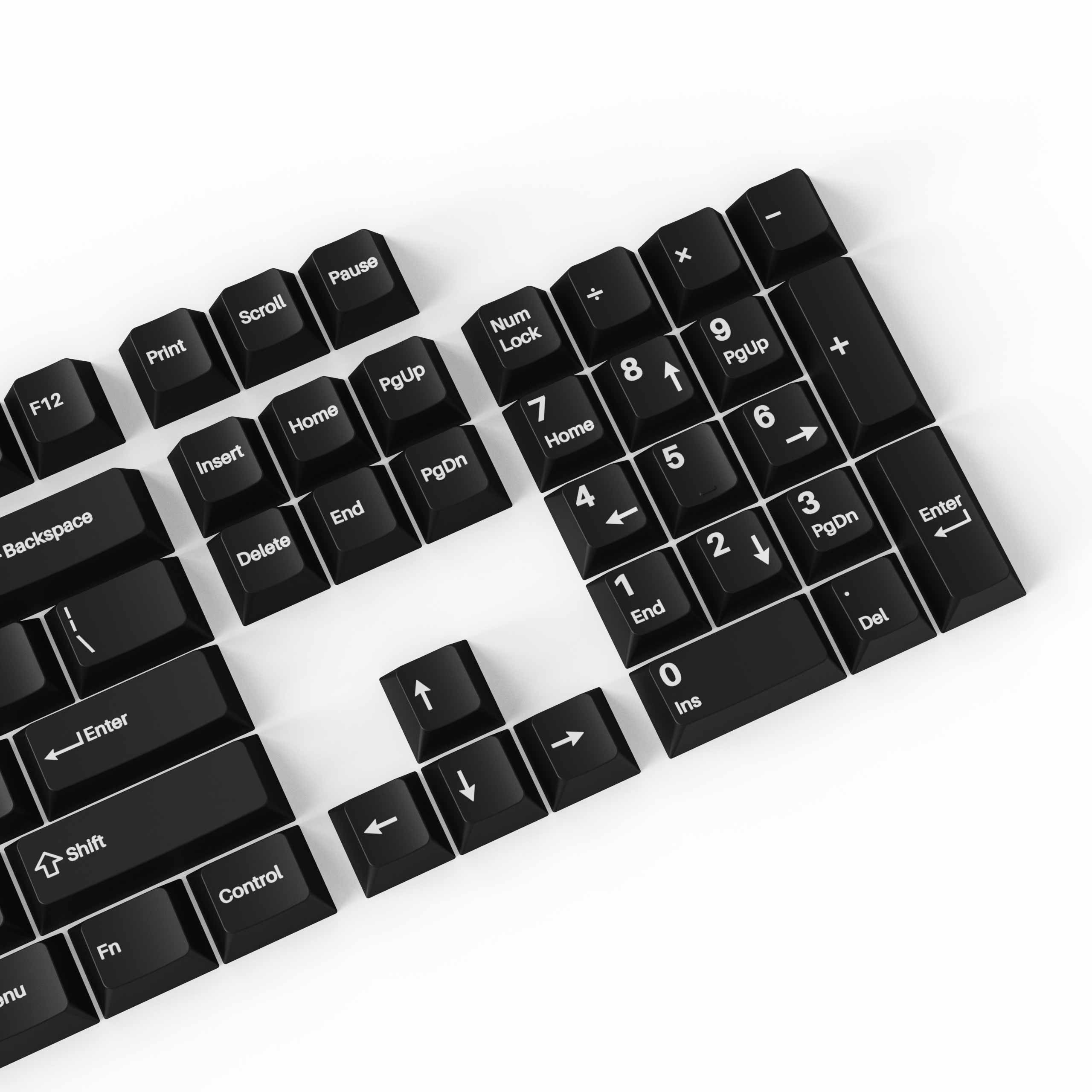 Keychron double-shot PBT Cherry full set keycap set-White on Black Wob