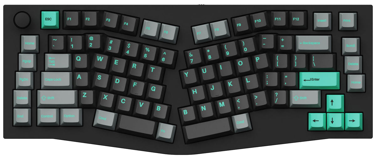 Keychron Double-Shot PBT Cherry Profile Full Keycap Set Hacker Mint on Q10 Keyboard