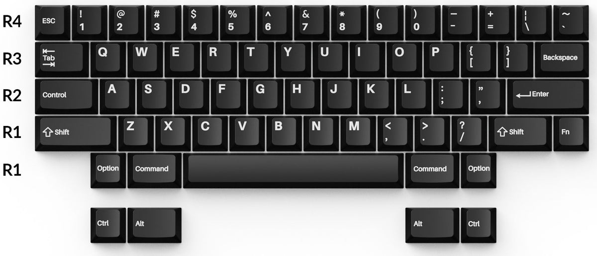 Keychron double-shot PBT Cherry full set keycap set-White on Black Wob