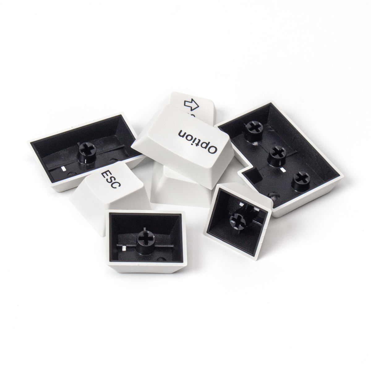 Cherry Profile Double-Shot PBT Keycaps Full Set Black on White Bow