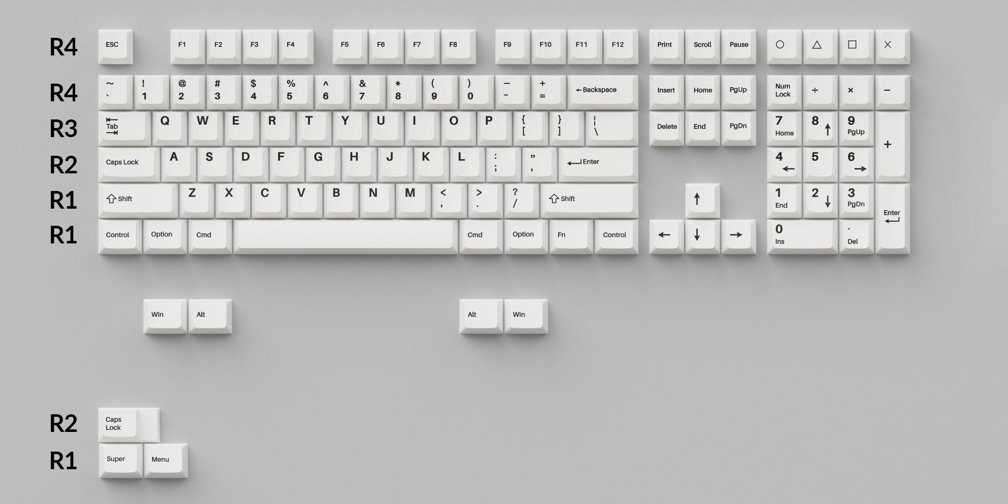 Cherry Profile Double-Shot PBT Keycaps Full Set Black on White Bow