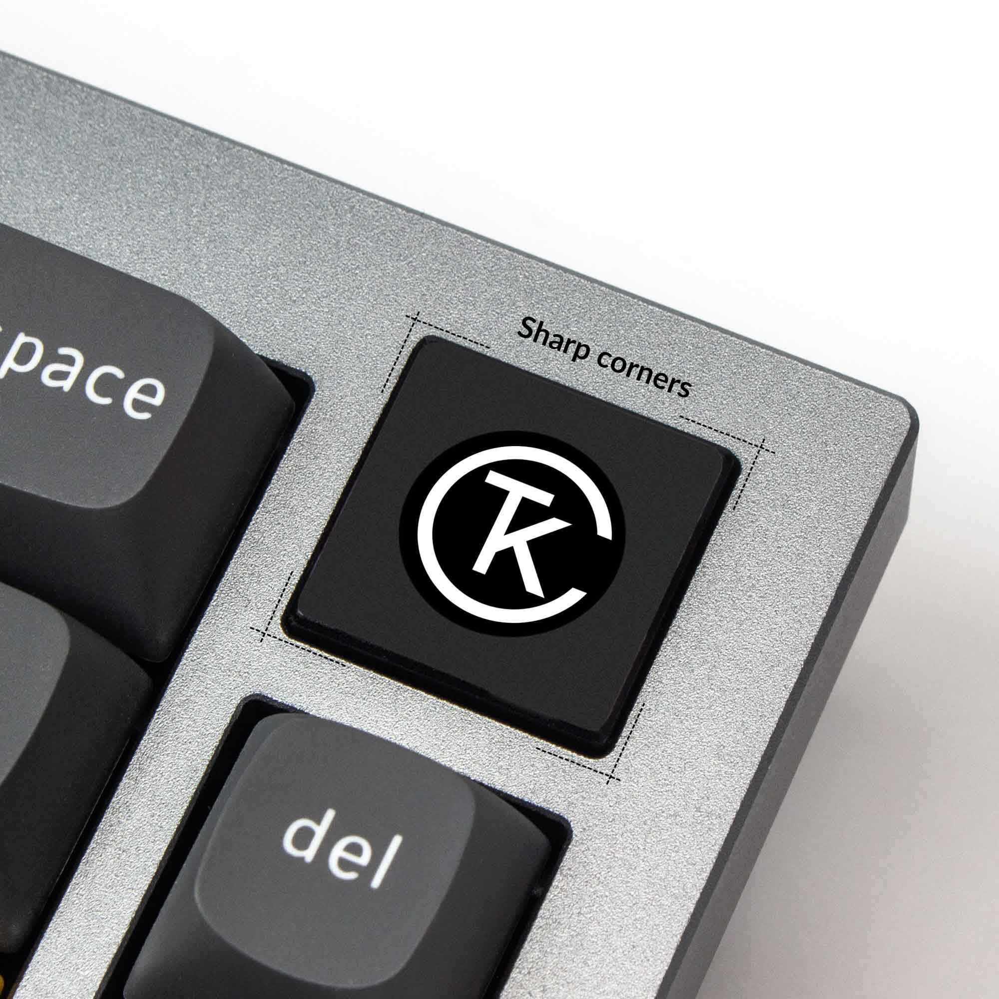 Custom badge with sharp corners for Keychron QMK Q series and V series keyboards 