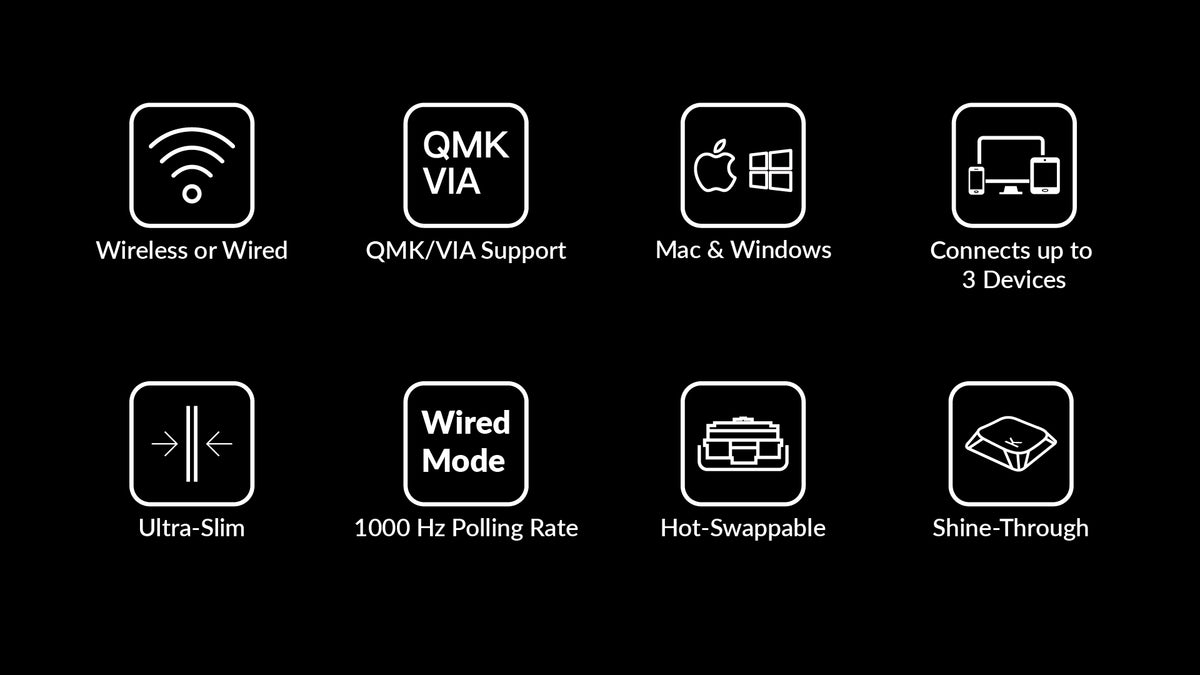 Features of Keychron K3 Pro QMK/VIA Wireless Mechanical Keyboard - ISO Layout
