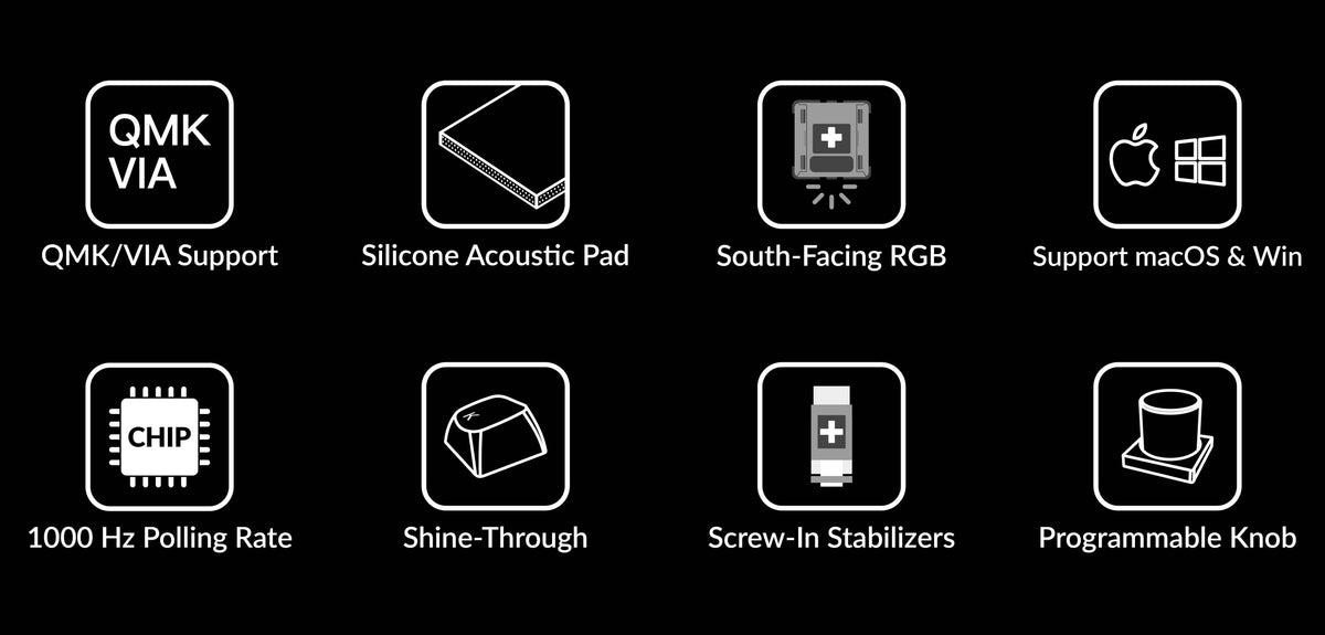 Features of Keychron V6 QMK VIA custom mechanical keyboard ISO layout