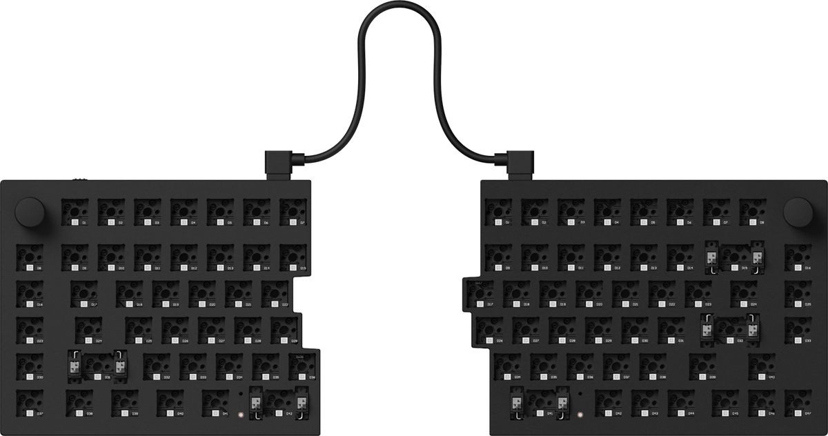 Barebone US layout of QMK VIA screen capture of Rotary encoder function of Keychron Q11 75% Layout Split Custom Mechanical Keyboard