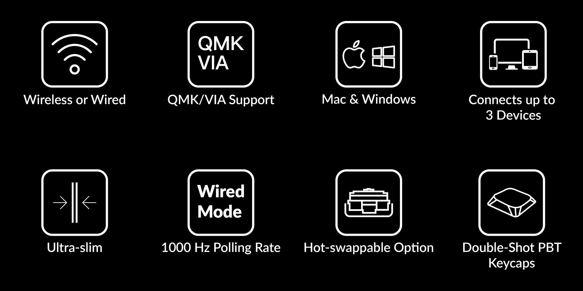 Features of Keychron K8 Pro QMK/VIA Wireless Mechanical Keyboard