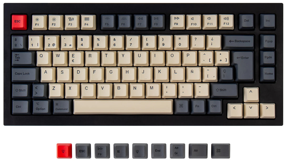 ISO Q1 Q1 Pro V1 K2 K2 Pro OEM Dye-Sub PBT Keycap Set - Carbon