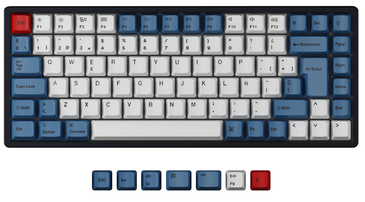 ISO Q1 Q1 Pro V1 K2 K2 Pro OEM Dye-Sub PBT Keycap Set - Blue