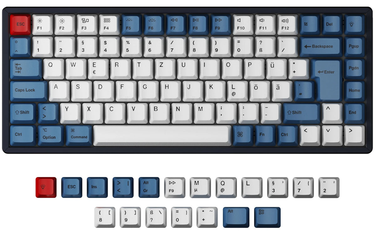 ISO Q1 Q1 Pro V1 K2 K2 Pro OEM Dye-Sub PBT Keycap Set - Blue