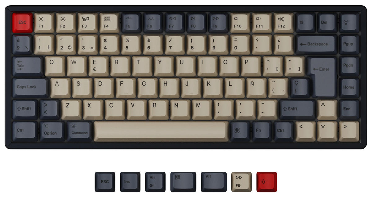 ISO Q1 Q1 Pro V1 K2 K2 Pro OEM Dye-Sub PBT Keycap Set - Carbon