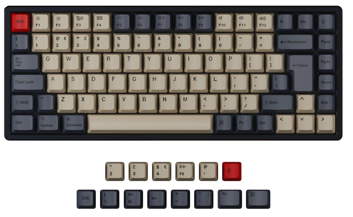 ISO Q1 Q1 Pro V1 K2 K2 Pro OEM Dye-Sub PBT Keycap Set - Carbon