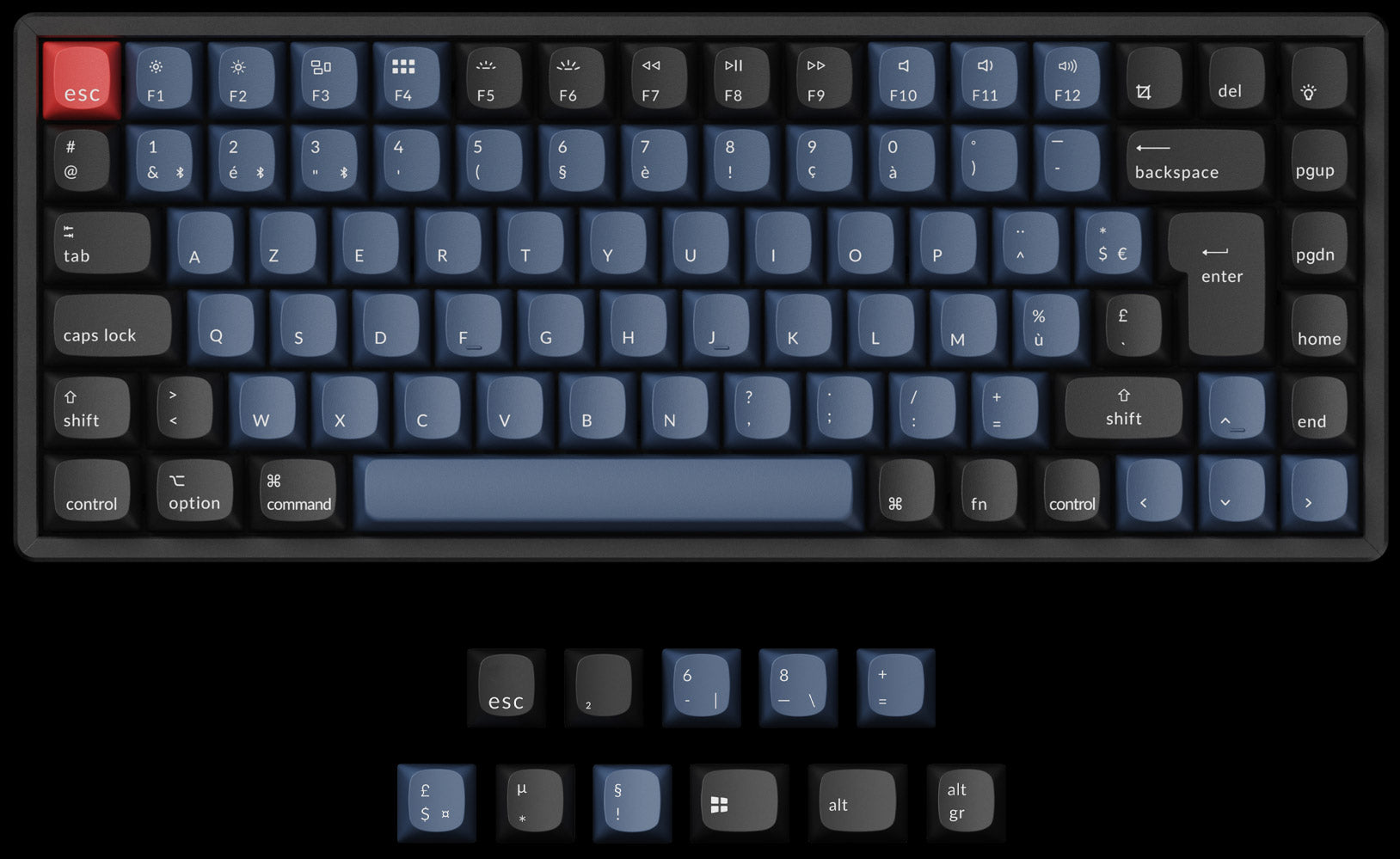 Keychron K2 Pro QMK/VIA Wireless Mechanical Keyboard For Mac And Windows-French ISO Layout