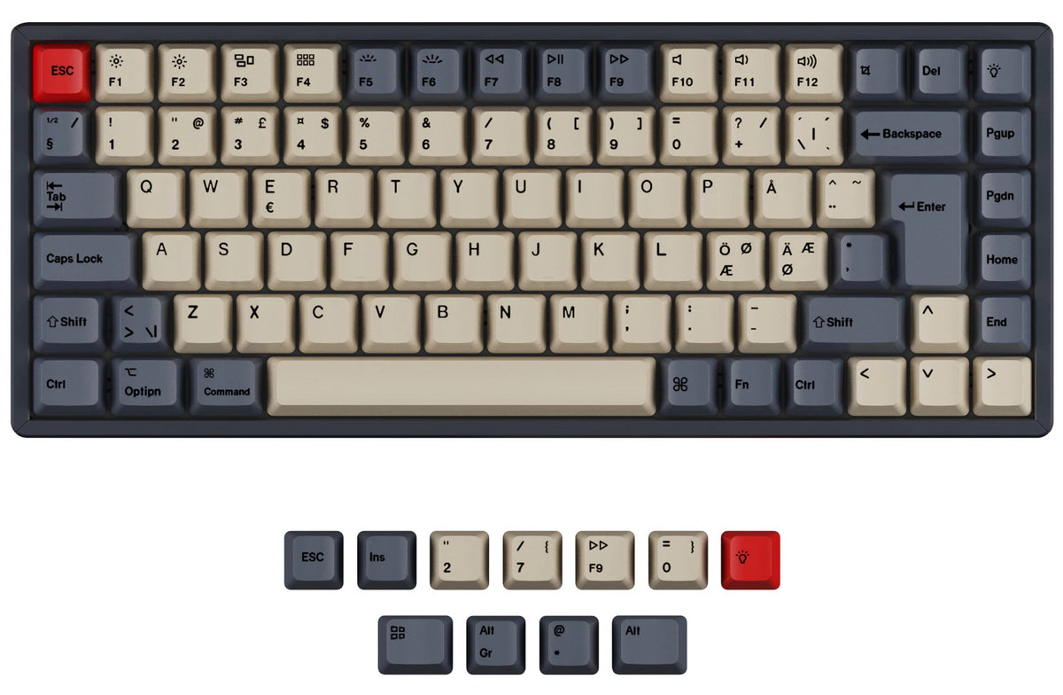 ISO Q1 Q1 Pro V1 K2 K2 Pro OEM Dye-Sub PBT Keycap Set - Carbon