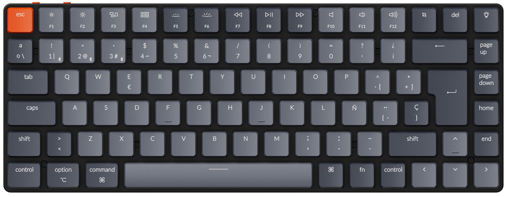 Keychron K3 ultra-slim hot-swappable wireless mechanical keyboard Mac Windows iOS Android Keychron low profile Optical switch Spanish ISO layout