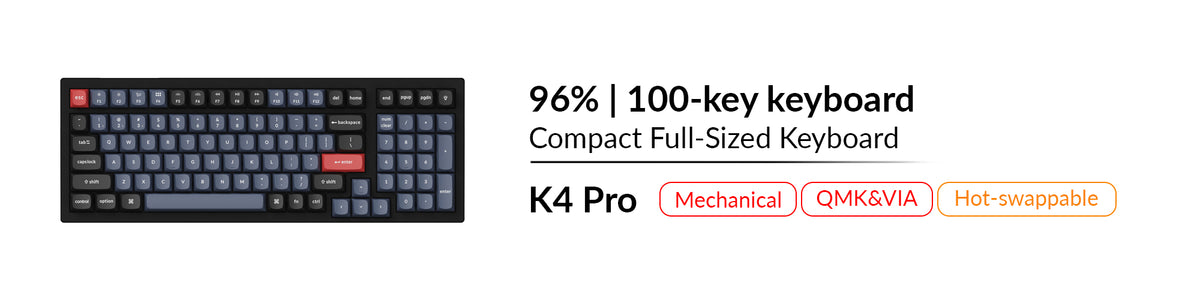 Keychron K4 Pro QMK VIA Wireless Mechanical Keyboard