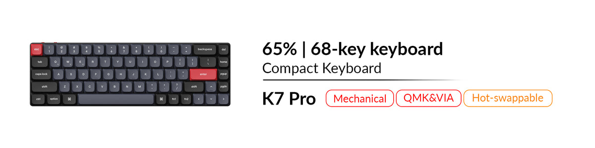 Keychron K7 Pro QMK VIA Wireless Custom Mechanical Keyboard