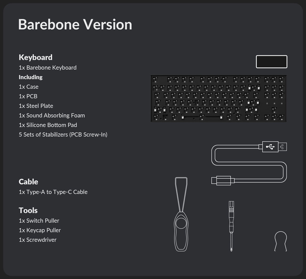 Keychron K8 Pro Barebone version package content
