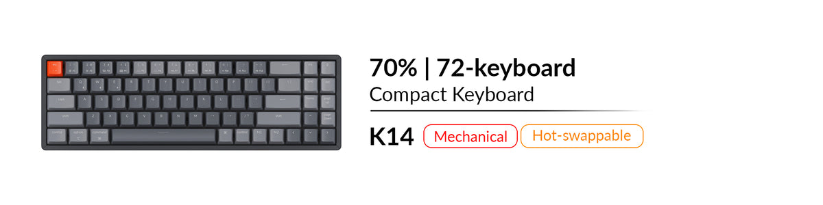 Keychron K14 mechanical hot swappable compact 70 percent keyboard