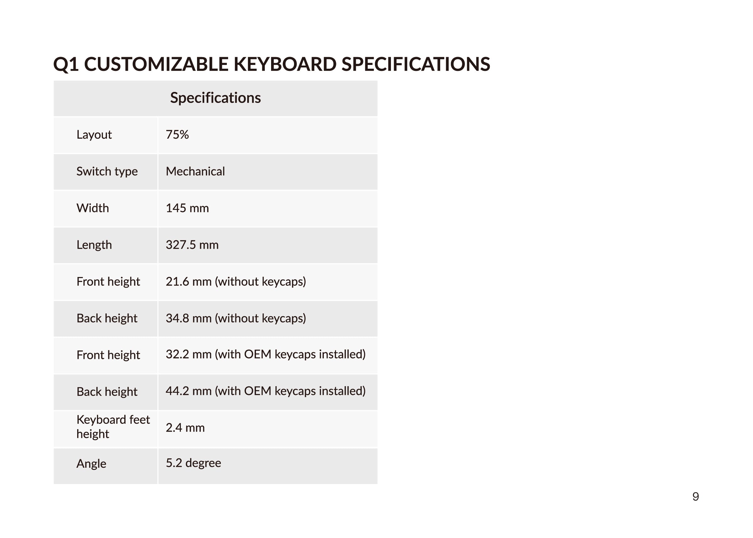 Keychron Q1 Knob Version User Manual