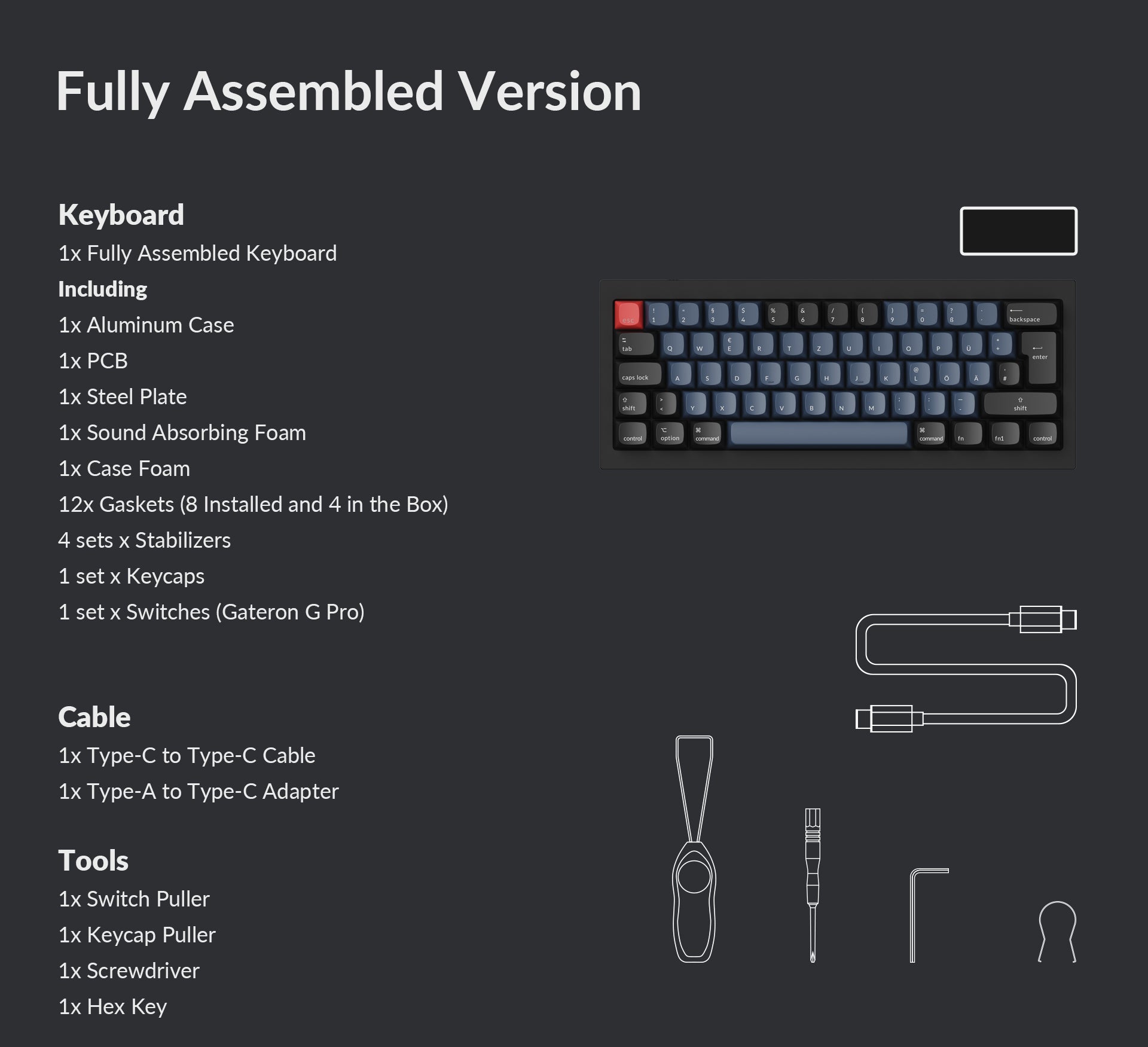 Keychron Q4 60% Percent Layout Mini Custom Mechanical Keyboard