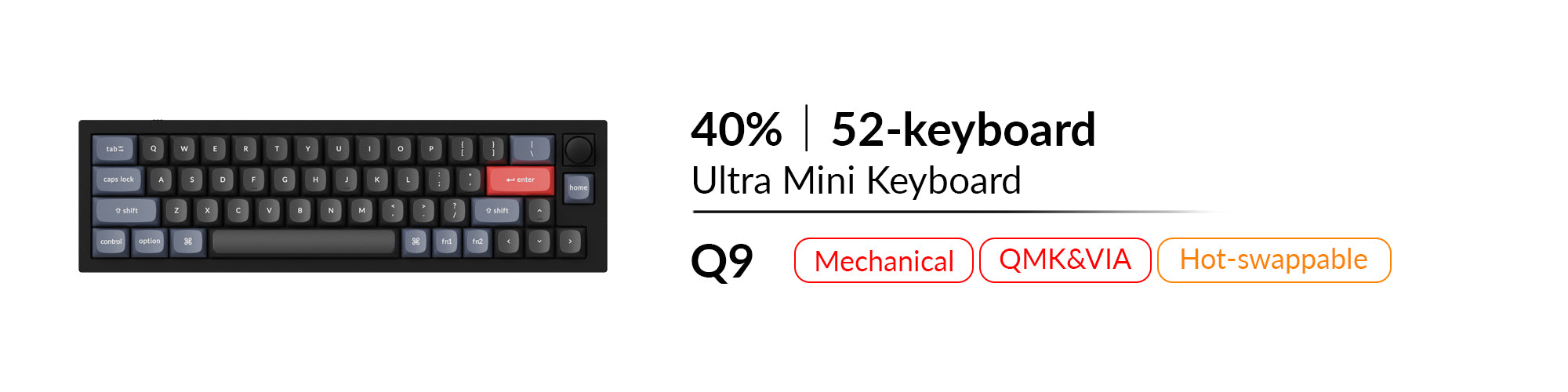 Keychron Q9 mechanical QMK VIA hot swappable ultra mini keyboard 40 percent keyboard.jpeg