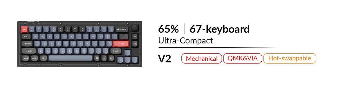 Keychron V2 mechanical QMK VIA hot swappable compact 65 percent keyboard