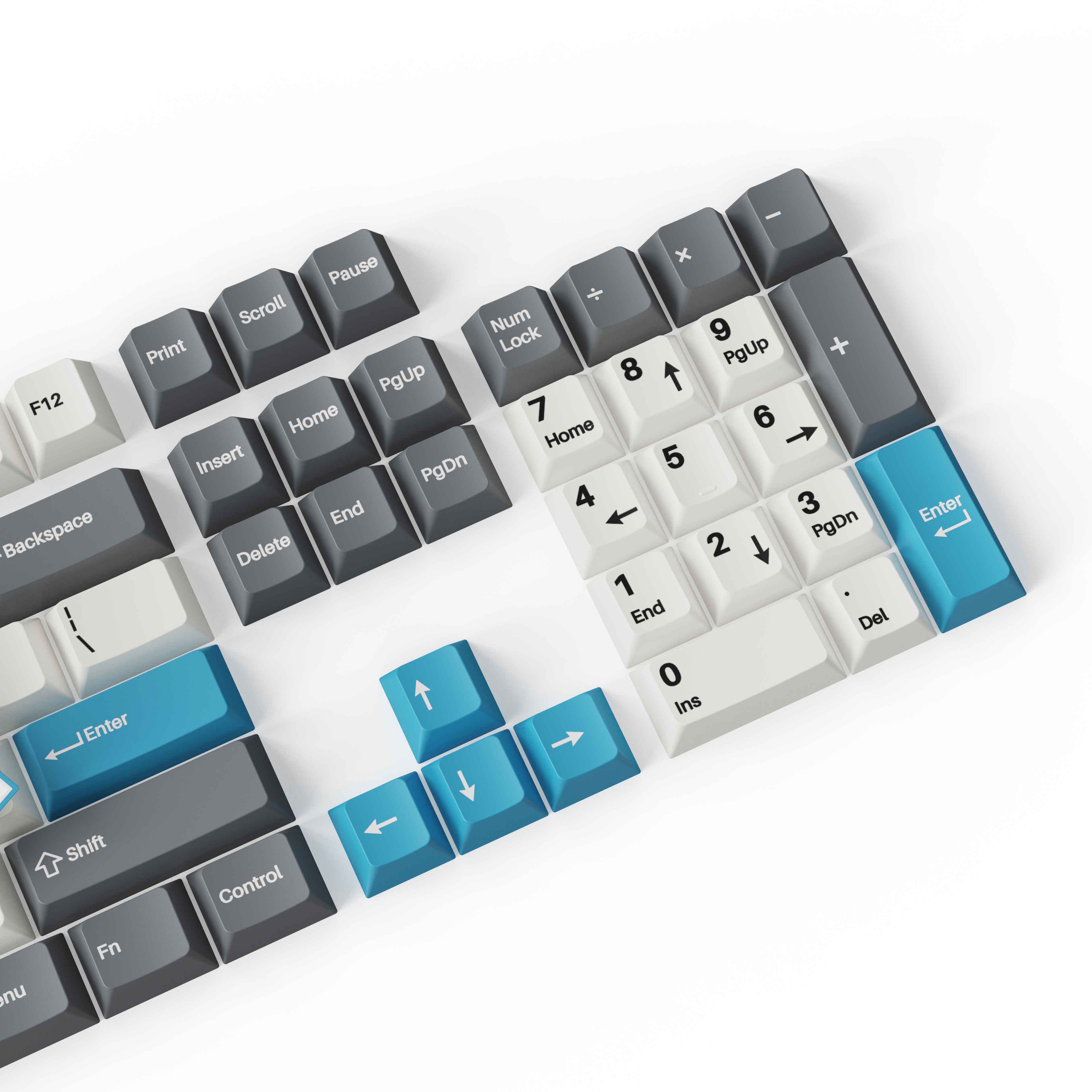 Cherry Profile Double - Shot PBT Full Set Keycaps - Grey, White