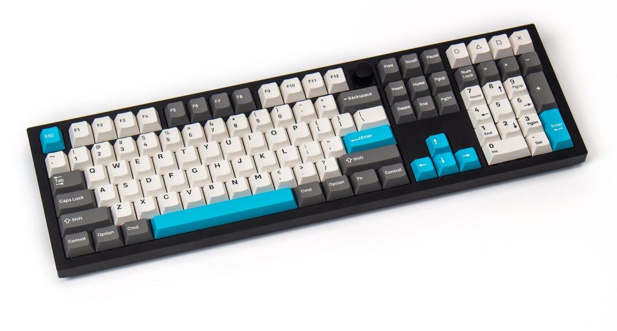 Keychron double-shot PBT Cherry full set keycap set grey white and blue