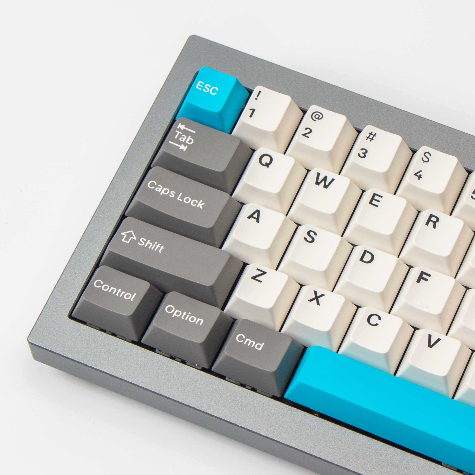 Keychron double-shot PBT Cherry full set keycap set grey white and blue