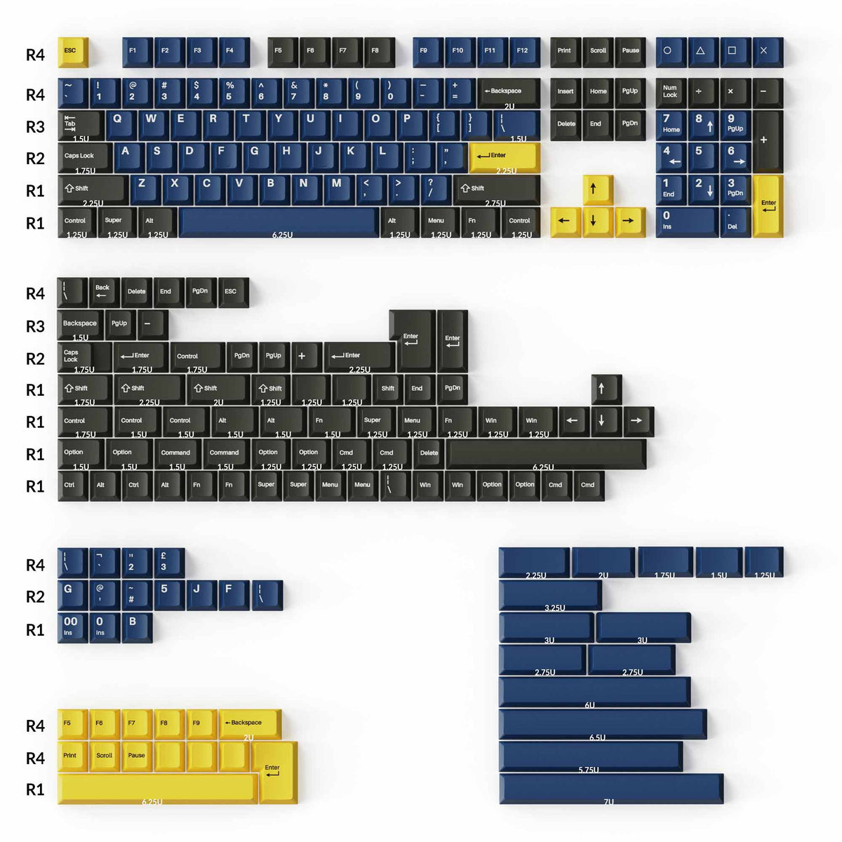 Keychron double-shot PBT Cherry full set keycap set-Royal