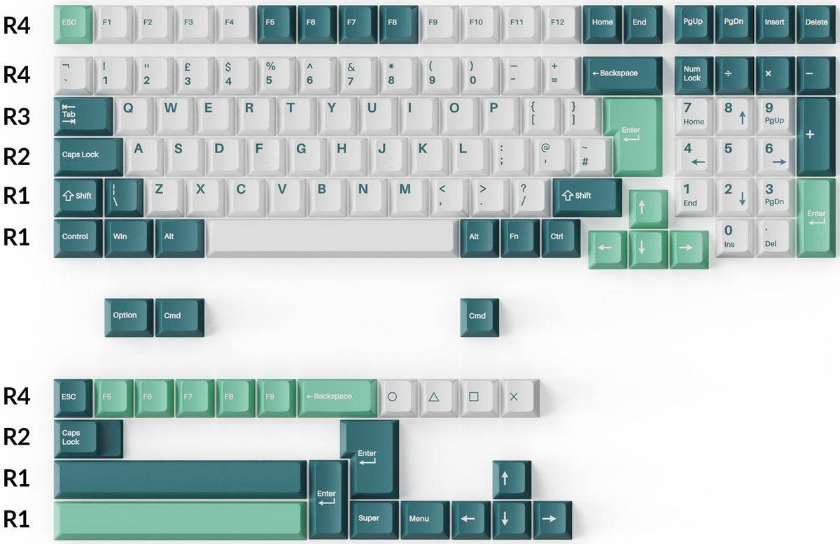 Keychron double-shot PBT Cherry full set keycap set-White Mint