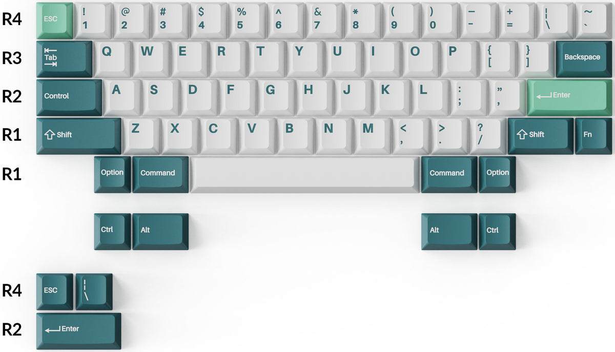 Keychron double-shot PBT Cherry full set keycap set-White Mint