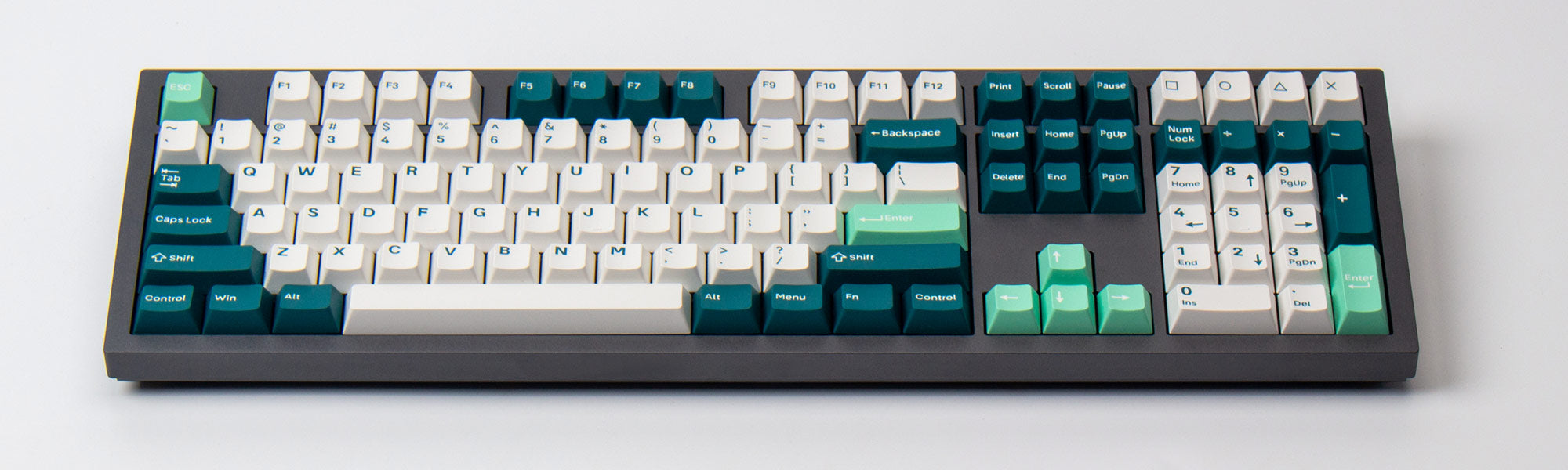 Cherry Profile Double - Shot PBT Full Set Keycaps - Hacker Mint