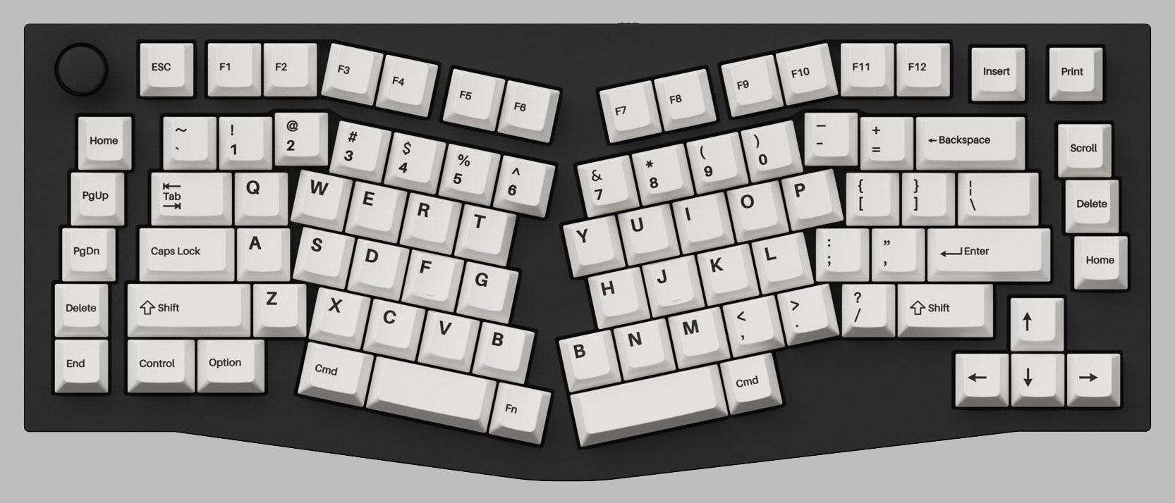 Cherry Profile Double-Shot PBT Keycaps Full Set Black on White Bow