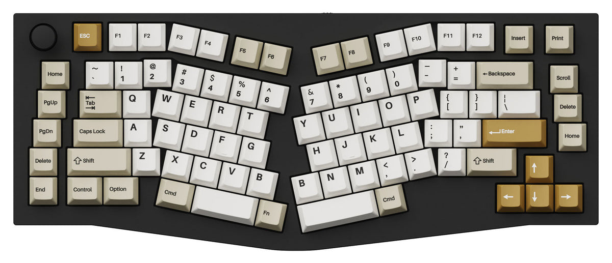 Keychron Double-Shot PBT Cherry Profile Full Keycap Set Camel on Q10 Keyboard