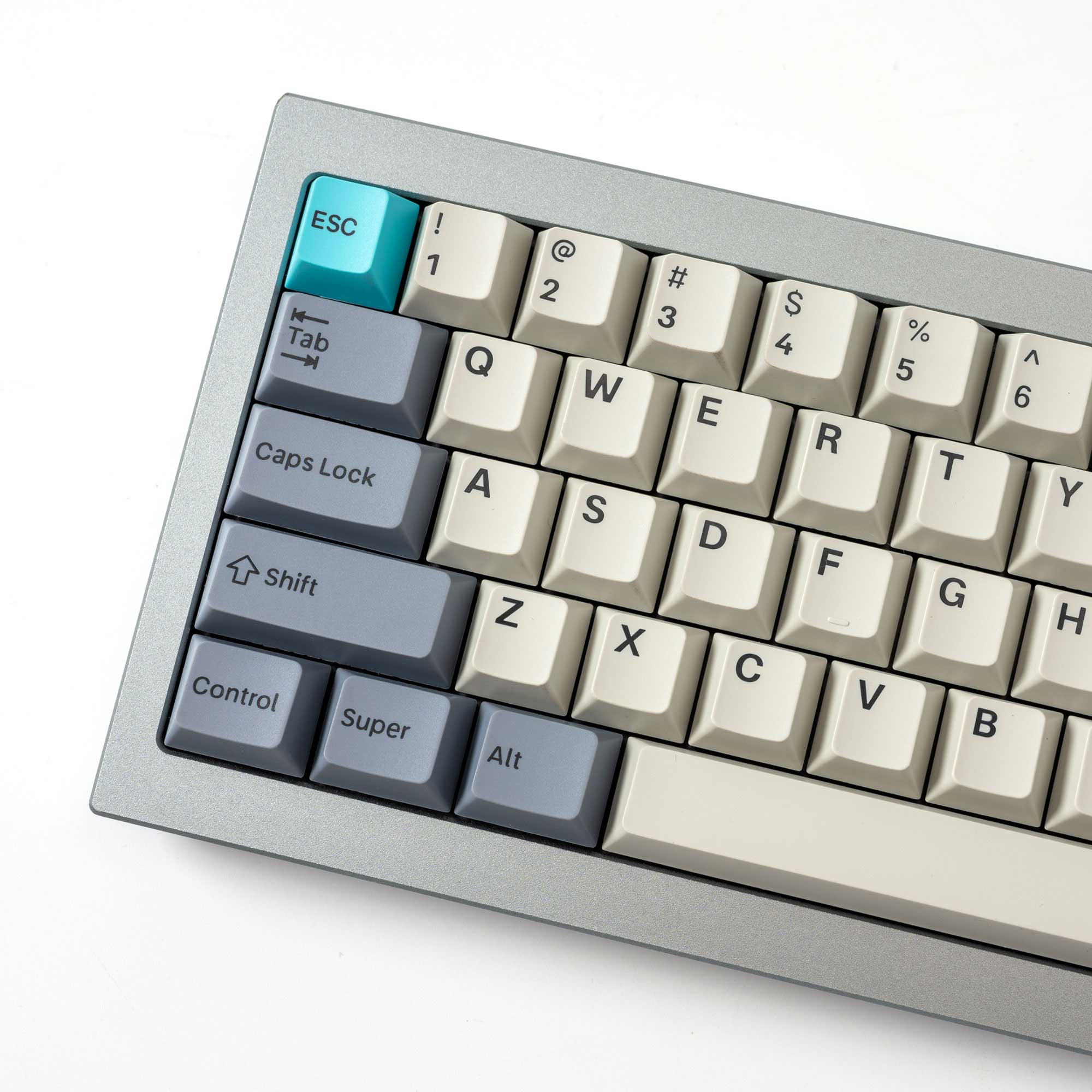 Cherry Profile Double - Shot PBT Full Set Keycaps - Grey, White