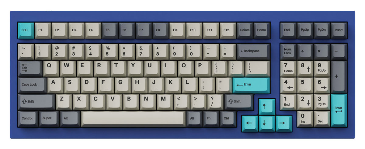 Keychron Double-Shot PBT Cherry Profile Full Keycap Set Dolch Blue on Q5 keyboard