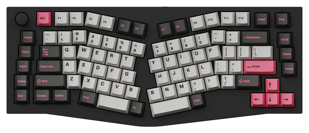 Keychron Double-Shot PBT Cherry Profile Full Keycap Set Dolch Pink on Q10 Keyboard