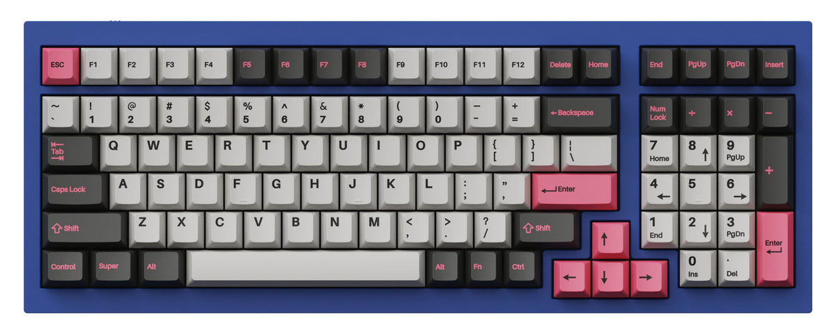 Keychron Double-Shot PBT Cherry Profile Full Keycap Set Dolch Pink on Q5 keyboard