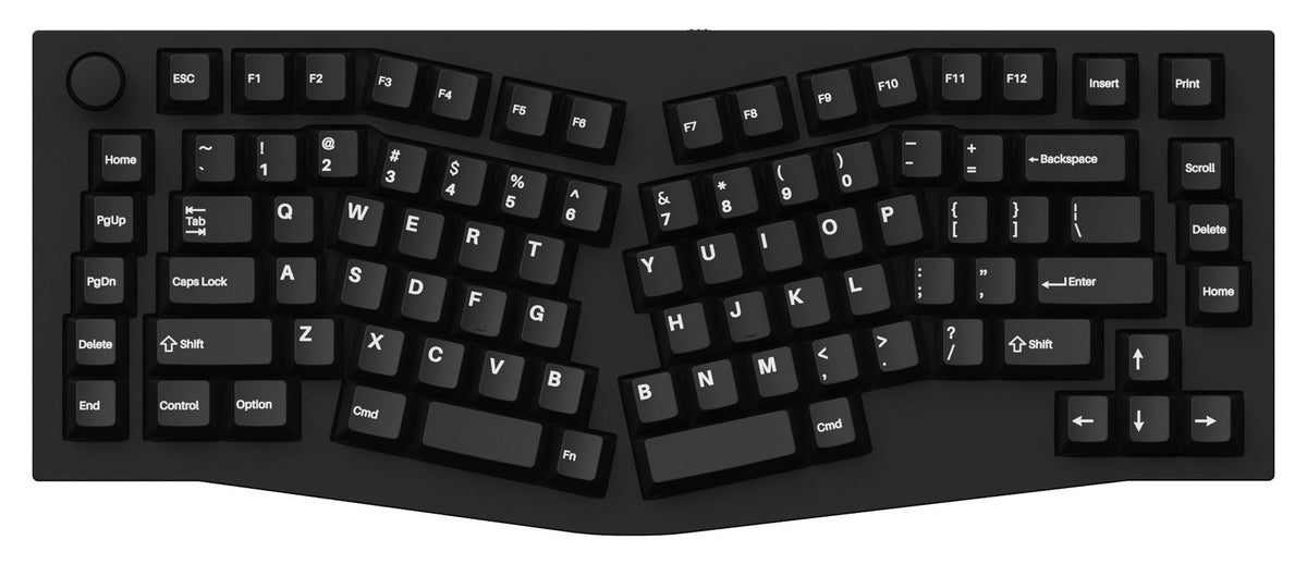 Keychron Double-Shot PBT Cherry Profile Full Keycap Set White on Black on Q8 Keyboard
