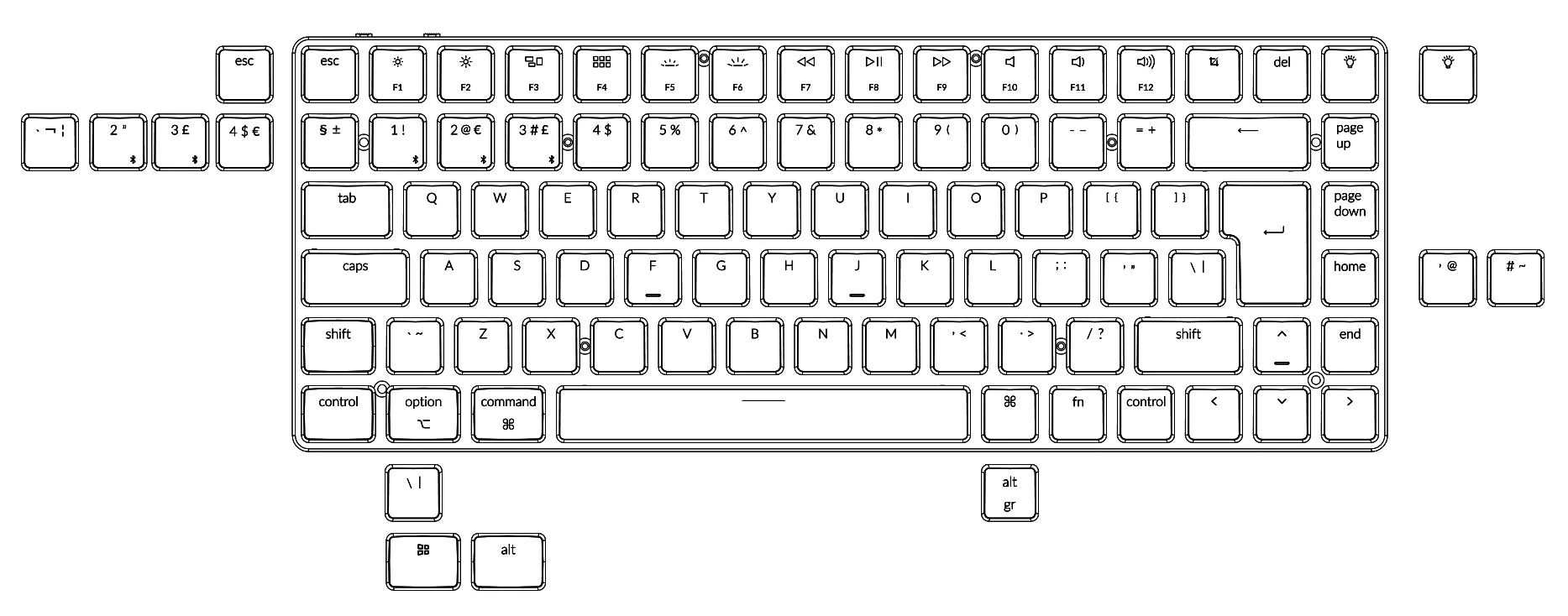 Keychron K3 Ultra-slim Wireless Mechanical Keyboard (UK ISO Layout ...