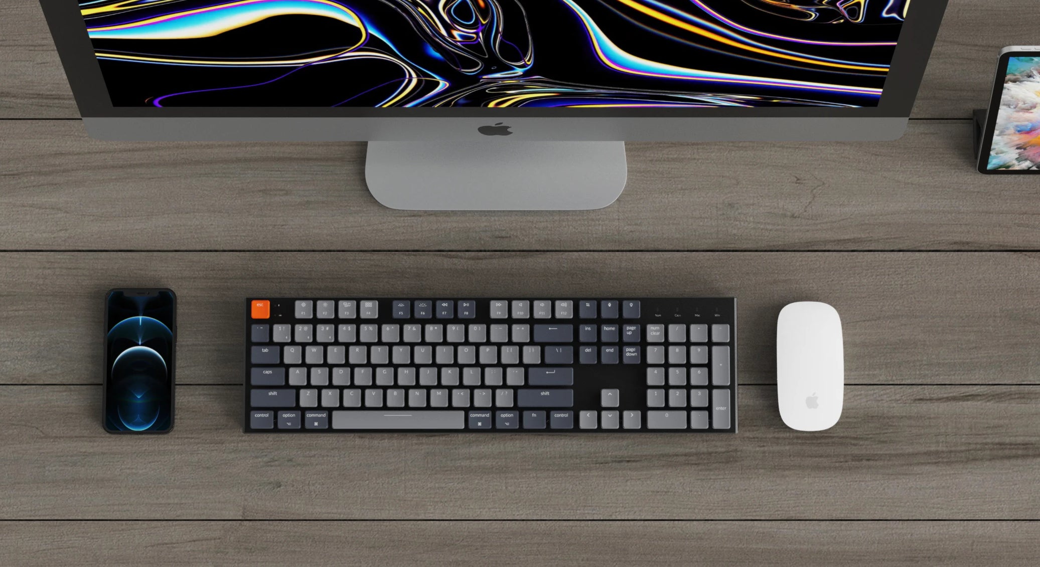 Keychron K1 超薄無線機械式鍵盤適用於 Mac Windows 87 鍵 - Gateron 薄型機械開關 RGB 背光
