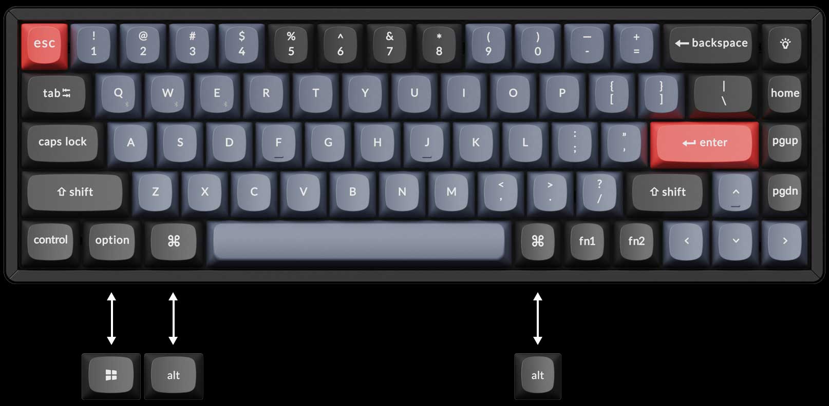 Keychron K6 Pro keyboard layout