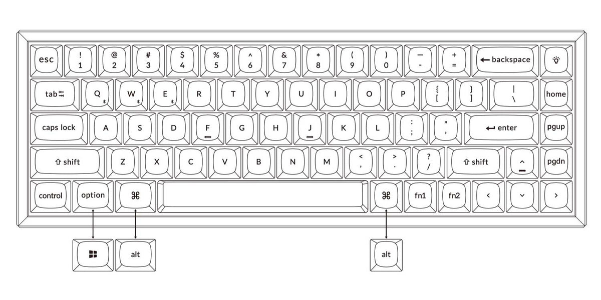 Keychron K6 Pro keyboard layout