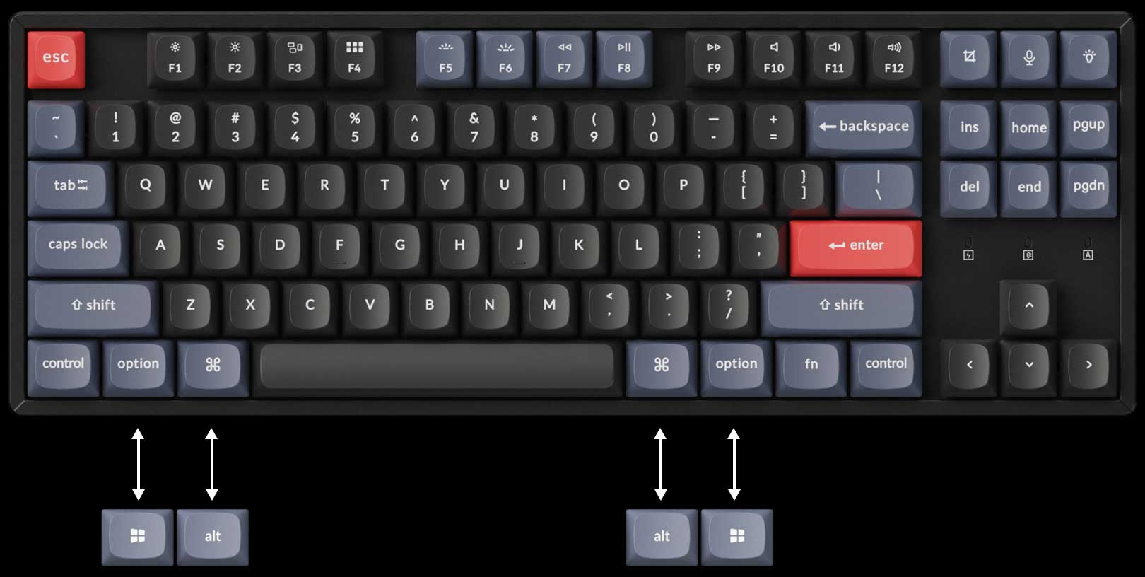 Keychron K8 Pro keyboard layout