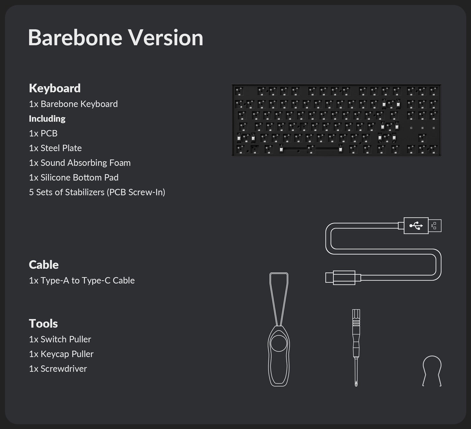 Keychron K8 Pro Barebone version package content