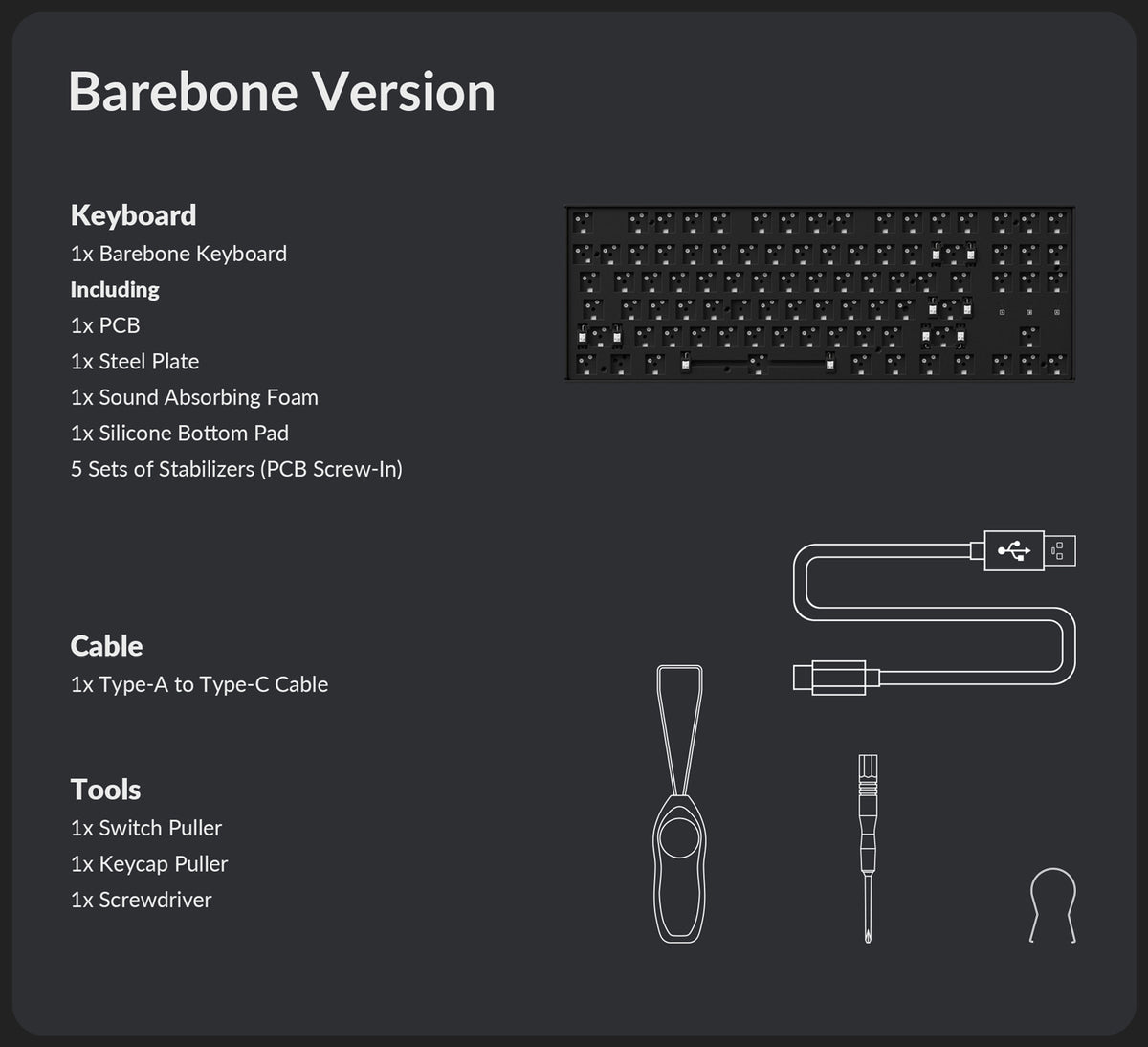 Keychron K8 Pro Barebone version package content